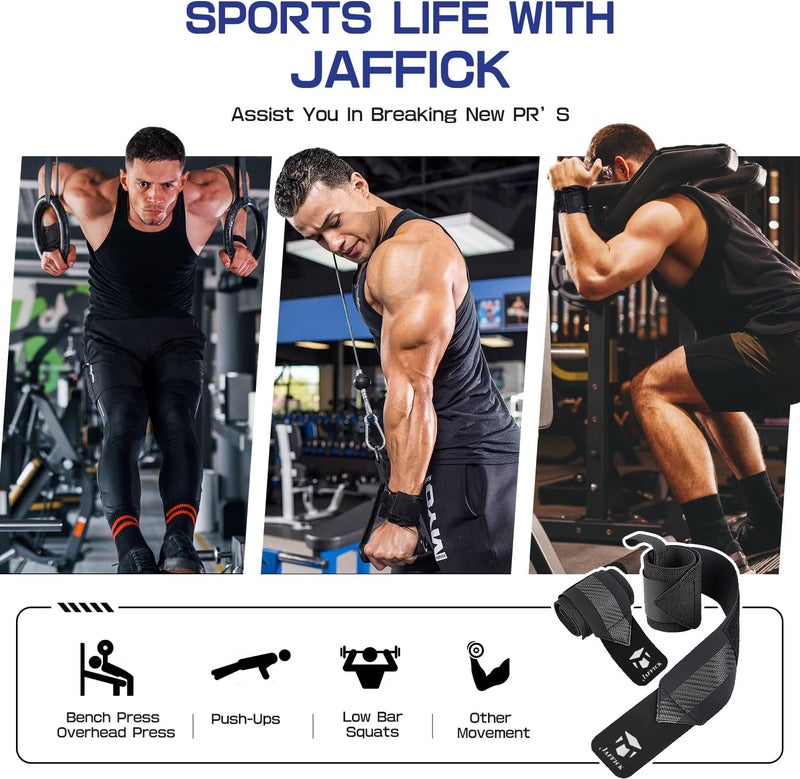 Jaffick Double-Layer Reinforced Wrist Wraps for Weightlifting - Men & Women, Thumb Loop Design for Powerlifting, Crossfit, Bodybuilding, Deadlifting - Fits Both Hands - Image 4